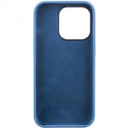 Чехол Silicone Case Metal Buttons (AA) для Apple iPhone 14 Pro Max (6.7") Синий / Blue Jay - изображение 3