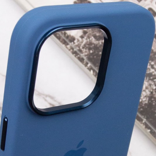 Чехол Silicone Case Metal Buttons (AA) для Apple iPhone 14 Pro Max (6.7") Синий / Blue Jay - изображение 7