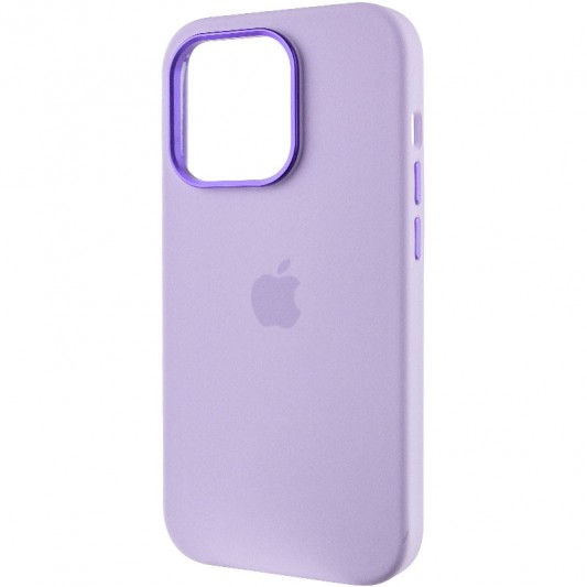 Чохол Silicone Case Metal Buttons (AA) для Apple iPhone 14 Pro Max (6.7") Бузковий / Lilac - зображення 2 