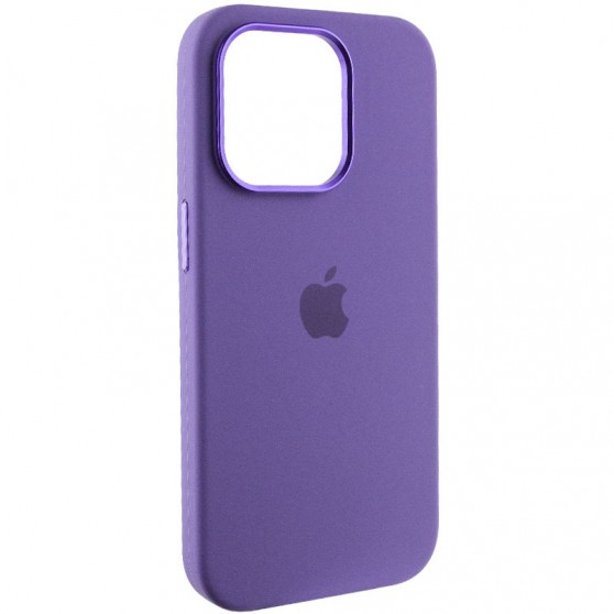 Чехол Silicone Case Metal Buttons (AA) для Apple iPhone 14 Pro Max (6.7") Фиолетовый / Iris