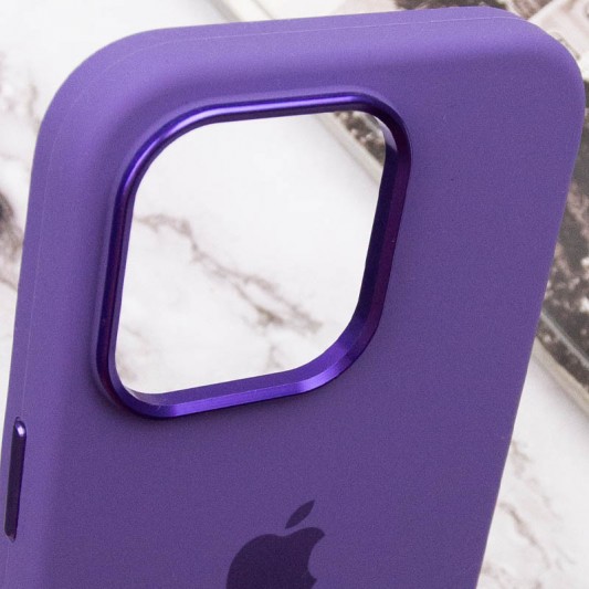 Чохол Silicone Case Metal Buttons (AA) для Apple iPhone 14 Pro Max (6.7") Фіолетовий / Iris - зображення 7 