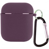 Силиконовый футляр с микрофиброй для наушников Airpods 1/2 Фиолетовый / Elderberry Силиконовый футляр с микрофиброй для наушников Airpods 1/2 Фиолетовый / Elderberry