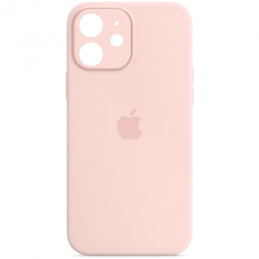 Чохол Silicone Case Full Camera Protective (AA) для Apple iPhone 12 (6.1") Рожевий / Chalk Pink