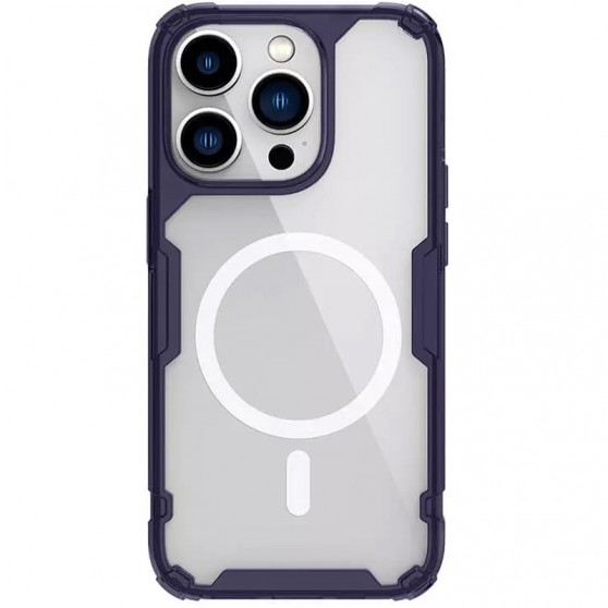 TPU чохол Nillkin Nature Pro Magnetic для Apple iPhone 14 Pro (6.1") Темно-фіолетовий (прозорий)
