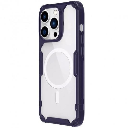 TPU чехол Nillkin Nature Pro Magnetic для Apple iPhone 14 Pro (6.1") Темно-фиолетовый (прозрачный) - изображение 1