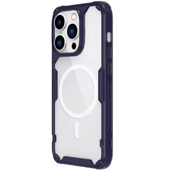 TPU чохол Nillkin Nature Pro Magnetic для Apple iPhone 14 Pro (6.1"), Темно-фіолетовий (прозорий)
