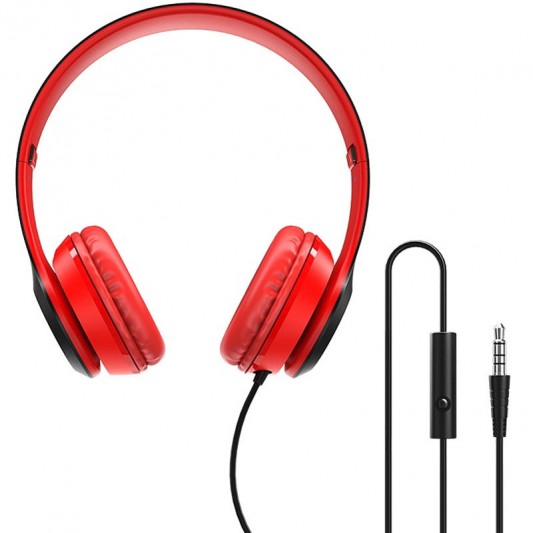 Накладные наушники BOROFONE BO5 (3.5mm/1.2m) Красный