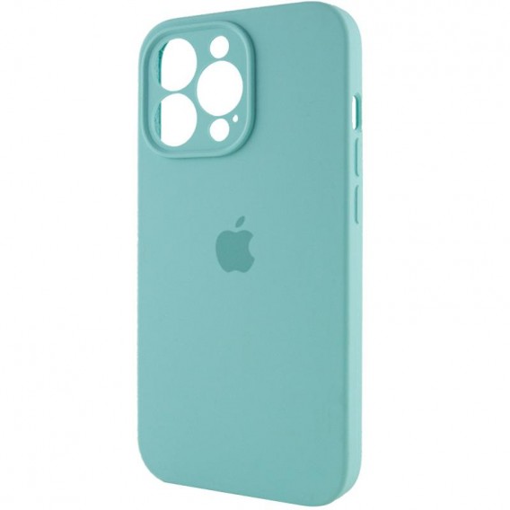 Чохол Silicone Case Full Camera Protective (AA) для Apple iPhone 14 Pro (6.1"), Бірюзовий / Marine Green