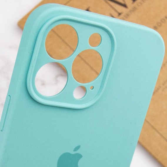 Чохол Silicone Case Full Camera Protective (AA) для Apple iPhone 14 Pro (6.1"), Бірюзовий / Marine Green