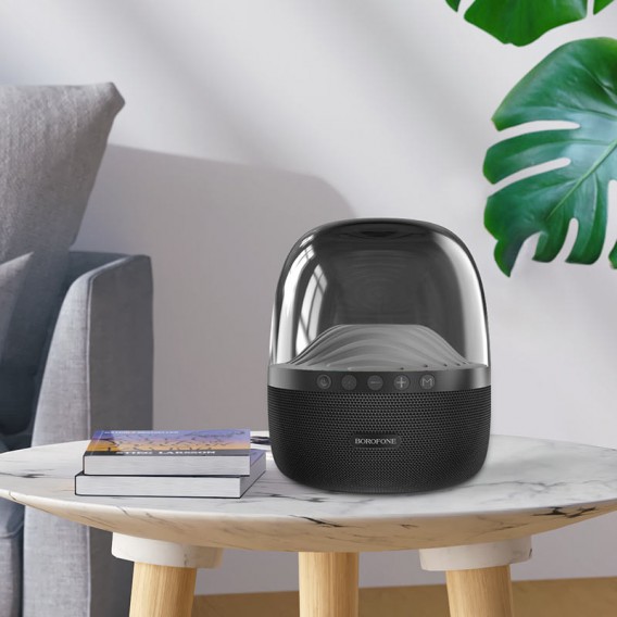 Bluetooth Колонка Borofone BP8 Glazed colorful luminous, Чорний
