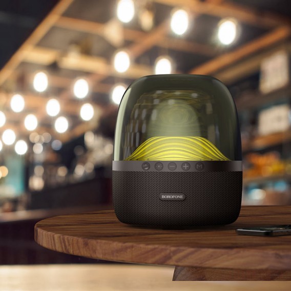 Bluetooth Колонка Borofone BP8 Glazed colorful luminous, Чорний