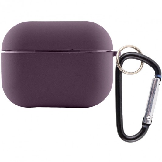 Силиконовый футляр с микрофиброй для наушников Airpods Pro 2 / Pro Фиолетовый / Elderberry