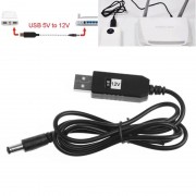 Кабель живлення для роутера/модему USB-DC 12V GEN 2 (з перетворювачем), Чорний