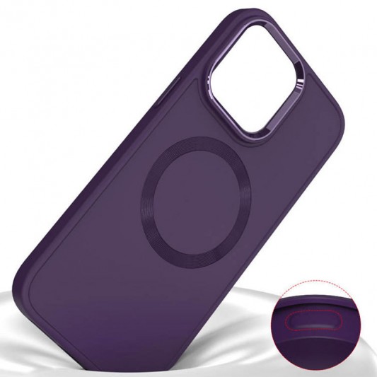 TPU чехол Bonbon Metal Style with MagSafe для Apple iPhone 11 (6.1"), Фиолетовый / Dark Purple - изображение 4