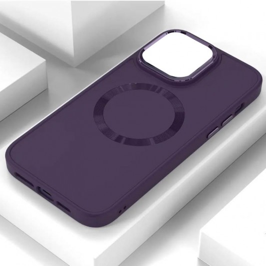 TPU чехол Bonbon Metal Style with MagSafe для Apple iPhone 11 (6.1"), Фиолетовый / Dark Purple - изображение 6
