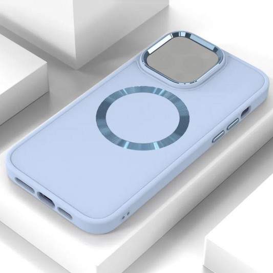 TPU чохол Bonbon Metal Style with MagSafe для Apple iPhone 13 (6.1"), Блакитний / Mist Blue - зображення 1 