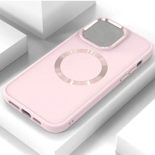 TPU чохол Bonbon Metal Style with MagSafe для Apple iPhone 13 (6.1"), Рожевий / Light Pink - зображення 1 