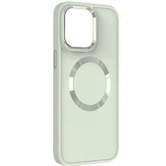 TPU чохол Bonbon Metal Style with MagSafe для Apple iPhone 14 (6.1"), Білий / White