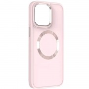 TPU чохол Bonbon Metal Style with MagSafe для Apple iPhone 14 (6.1") Рожевий / Light Pink