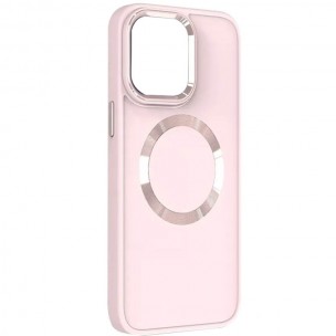 TPU чохол Bonbon Metal Style with MagSafe для Apple iPhone 14 (6.1") Рожевий / Light Pink