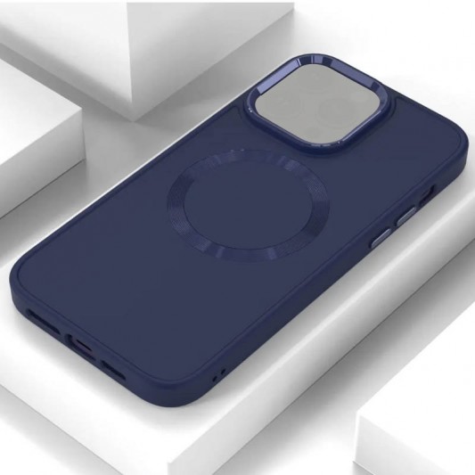 TPU чехол Bonbon Metal Style with MagSafe для Apple iPhone 14 (6.1") Синий / Cosmos Blue - изображение 1