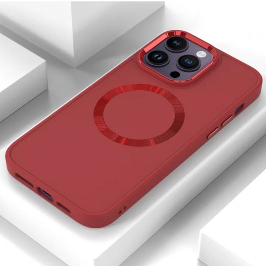 TPU чохол Bonbon Metal Style with MagSafe для Apple iPhone 14 Pro Max (6.7") Червоний / Red - зображення 1 