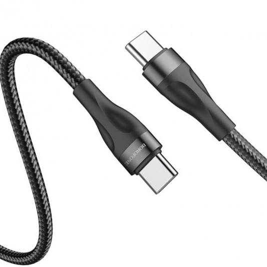 Дата кабель Borofone BX61 Source 60W Type-C to Type-C (1m) Black - зображення 1 