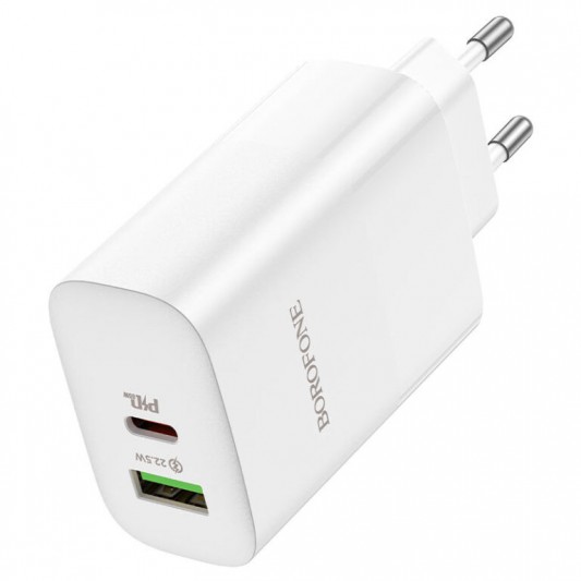 СЗУ Borofone BN10 Sunlight PD65W (1USB-A/1C) White - изображение 2