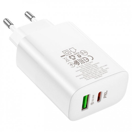 СЗУ Borofone BN10 Sunlight PD65W (1USB-A/1C) White - изображение 5
