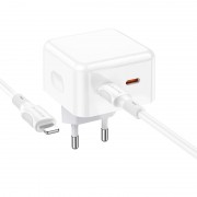 Зарядний пристрій Borofone BA76A Source PD35W (2Type-C) + Type-C to Lightning, White