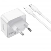 Зарядний пристрій Borofone BA76A Source PD35W (2Type-C) + Type-C to Lightning, White
