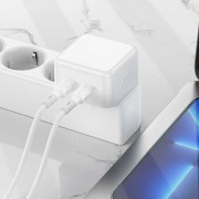 Зарядний пристрій Borofone BA76A Source PD35W (2Type-C) + Type-C to Lightning, White
