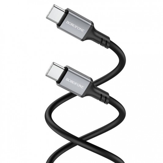Дата кабель Borofone BX83 Famous PD60W Type-C to Type-C (1m) Black - зображення 1 