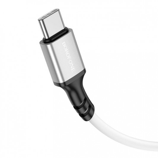 Дата кабель Borofone BX83 Famous PD60W Type-C to Type-C (1m) White - изображение 1