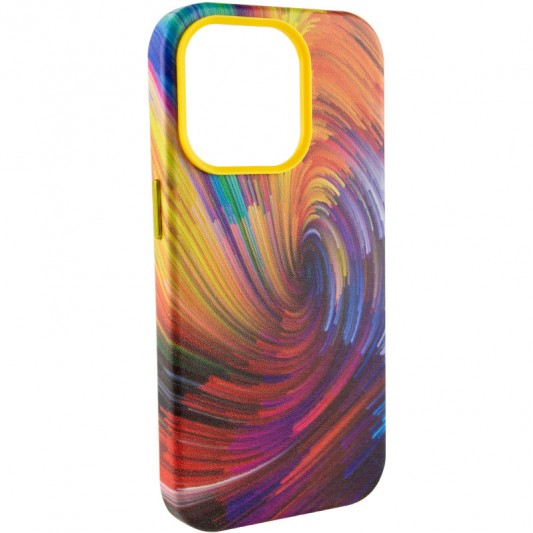 Кожаный чехол Colour Splash with MagSafe для Apple iPhone 14 Pro (6.1") Orange / Red - изображение 1