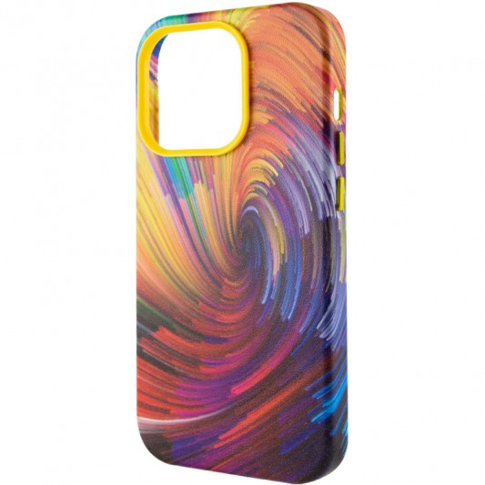 Кожаный чехол Colour Splash with MagSafe для Apple iPhone 14 Pro (6.1") Orange / Red - изображение 2
