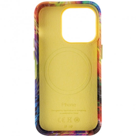 Кожаный чехол Colour Splash with MagSafe для Apple iPhone 14 Pro (6.1") Orange / Red - изображение 3