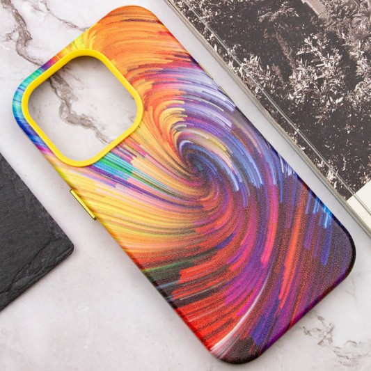 Кожаный чехол Colour Splash with MagSafe для Apple iPhone 14 Pro (6.1") Orange / Red - изображение 4