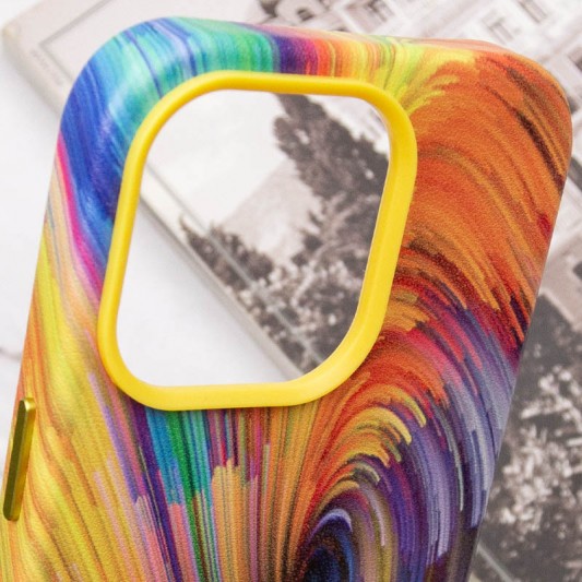 Кожаный чехол Colour Splash with MagSafe для Apple iPhone 14 Pro (6.1") Orange / Red - изображение 5