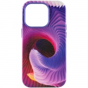 Кожаный чехол Colour Splash with MagSafe для Apple iPhone 14 Pro (6.1") Purple / Pink