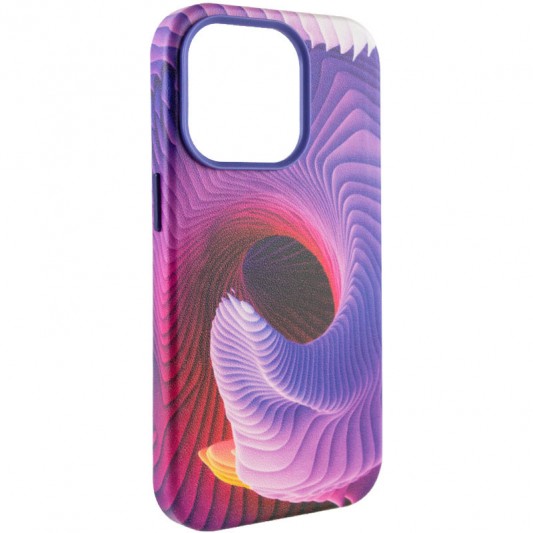 Кожаный чехол Colour Splash with MagSafe для Apple iPhone 14 Pro (6.1") Purple / Pink - изображение 1