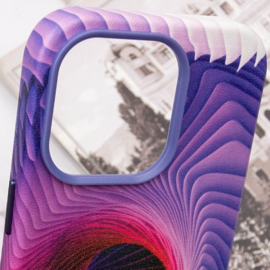 Кожаный чехол Colour Splash with MagSafe для Apple iPhone 14 Pro (6.1") Purple / Pink - изображение 5