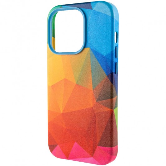 Кожаный чехол Colour Splash with MagSafe для Apple iPhone 14 Pro (6.1") Red / Blue - изображение 2