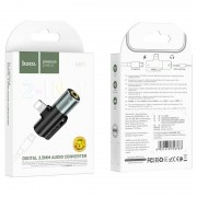 Переходник Hoco LS32 3.5 to Lightning AUX, Metal gray