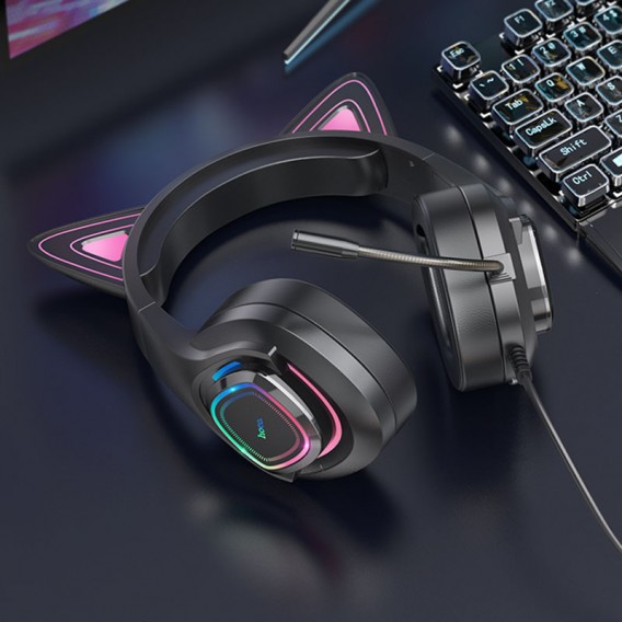 Стерео навушники Hoco W107 Cute cat, Phantom Cat