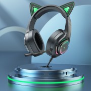 Стерео наушники с ушками Hoco W107 Cute cat, Elf Cat
