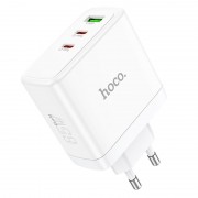 Зарядний пристрій Hoco N30 Glory PD65W (2Type-C/1USB), White