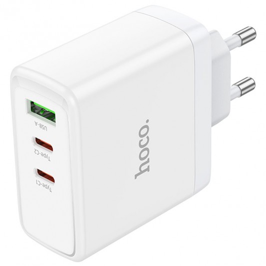 Зарядний пристрій Hoco N30 Glory PD65W (2Type-C/1USB), White - зображення 4 