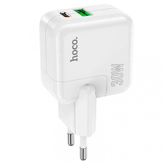 СЗУ Hoco C111A PD 30W+QC3.0 (1USB-A/1C) White