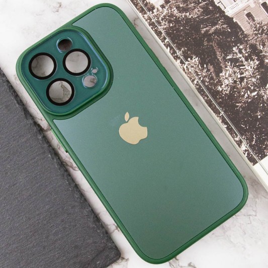 Чехол TPU+Glass Sapphire Midnight для Apple iPhone 14 Pro (6.1"), Зеленый / Forest green - изображение 4